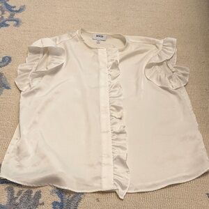 Chic Ruffled Ivory Blouse